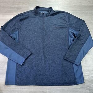 Huk Fishing Pullover Mens XL Blue 1/4 Zip Long Sleeve Performance Top Fishing
